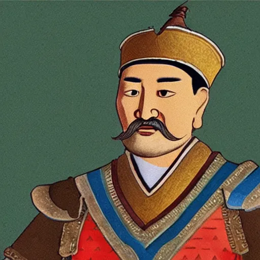 Prompt: genghis khan as an accountant