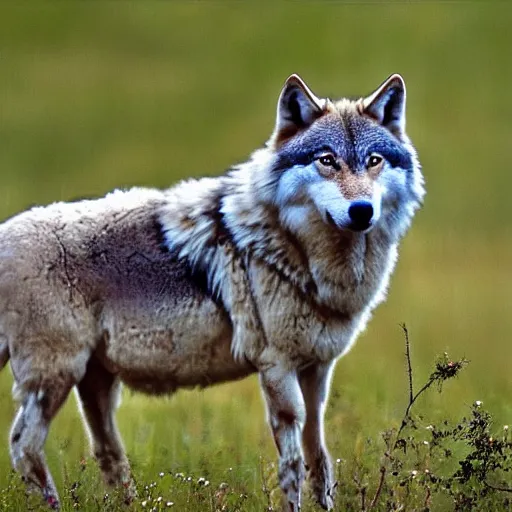 Image similar to wolf in sheep's clothing by Pedro Figari