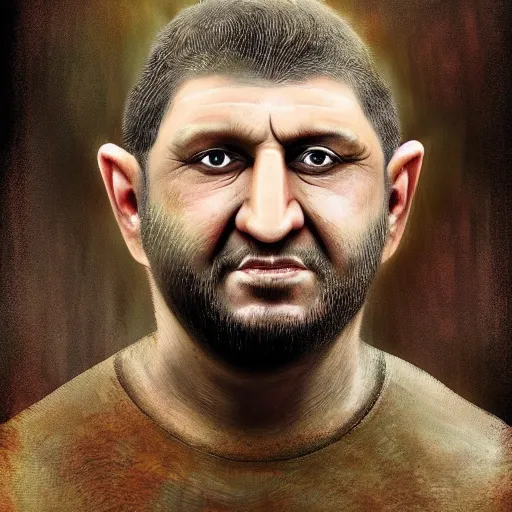 Image similar to bodyhorror portrait of ramzan kadyrov who became an ugly lovecraftian monstrosity, photo - realistic, color image, 2 k, highly detailed, horror, by giger