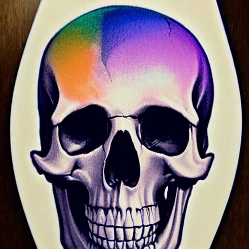 Image similar to color palette and a skull