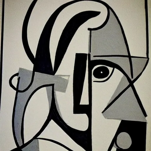 Prompt: best of picasso curved minimalist lineart portraits, cubism, trending on etsy, framed