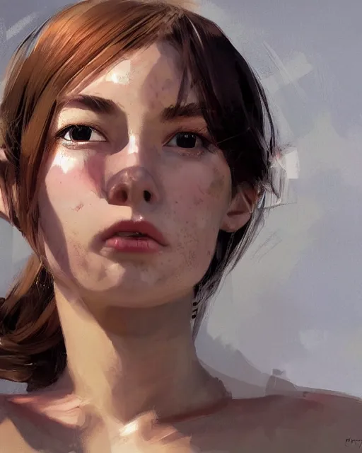 Image similar to portrait Anime cottagecore woman, girl cute-fine-face, pretty face, realistic shaded Perfect face, fine details. Anime. realistic shaded lighting by Ilya Kuvshinov Giuseppe Dangelico Pino and Michael Garmash and Rob Rey, IAMAG premiere, aaaa achievement collection, elegant freckles, fabulous