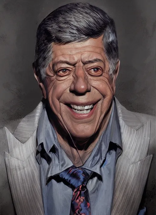 Image similar to Portrait Jerry Lewis, marvel comics, dark, intricate, highly detailed, smooth, artstation, digital illustration by Ruan Jia and Mandy Jurgens and Artgerm and Wayne Barlowe and Greg Rutkowski and Frank Frazetta