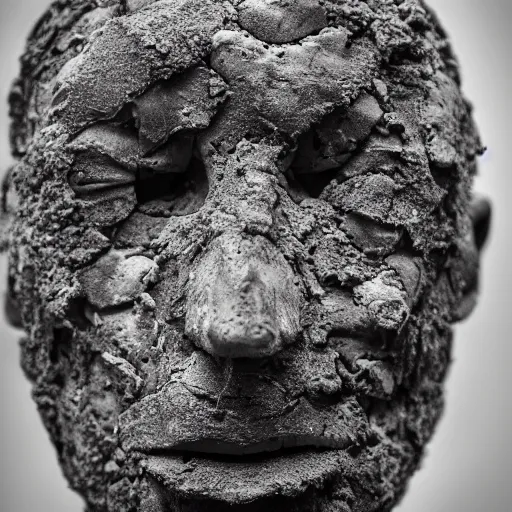 Image similar to human made from crumbling corroded concrete