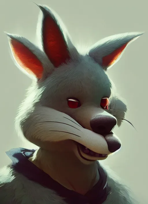 Image similar to a beautiful portrait of an anthropomorphic fursona furry disney character by cory loftis, fenghua zhong, ryohei hase, ismail inceoglu and ruan jia. volumetric light, artstation