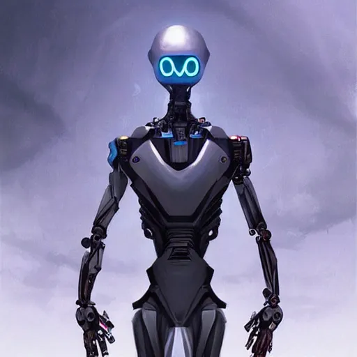Prompt: robotic cyberpunk futuristic slenderman digital art artstation trending on twitter