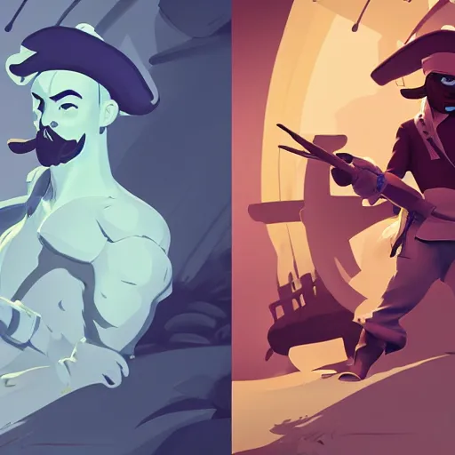 Image similar to painting jack the pirate on sea of thieves game avatar hero smooth face median photoshop filter cutout vector behance hd by jesper ejsing, by rhads, makoto shinkai and lois van baarle, ilya kuvshinov, rossdraws, illustration, art by ilya kuvshinov and gustav klimt