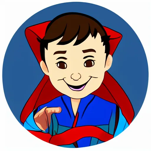 Image similar to dr. strange as a very young boy smiling on the cartoon wild - kratts, sticker - art, svg vector, adobe - illustrator