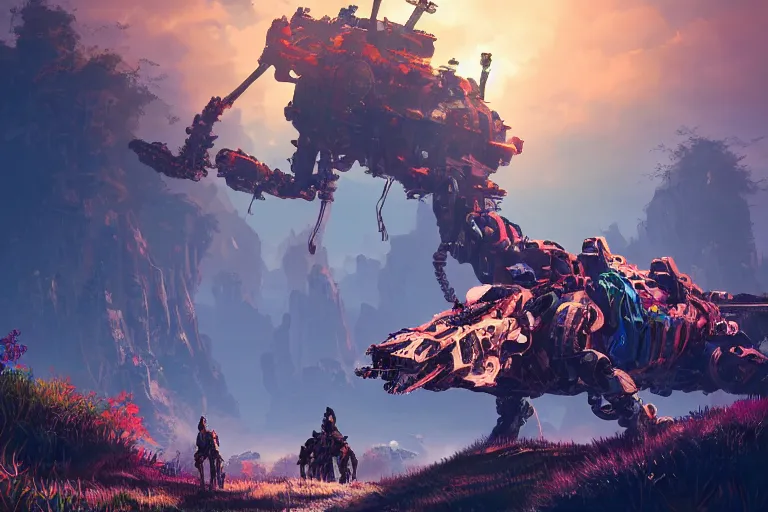 Image similar to clamberjaw machine mecanical creature robot of horizon forbidden west horizon zero dawn bioluminiscence global illumination ray tracing hdr fanart arstation by ian pesty and alena aenami artworks in 4 k