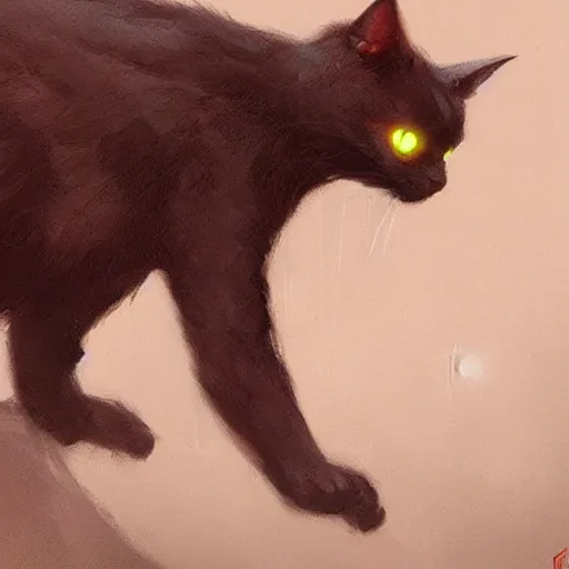 Image similar to Infernal cat, greg rutkowski, trending on artstation.