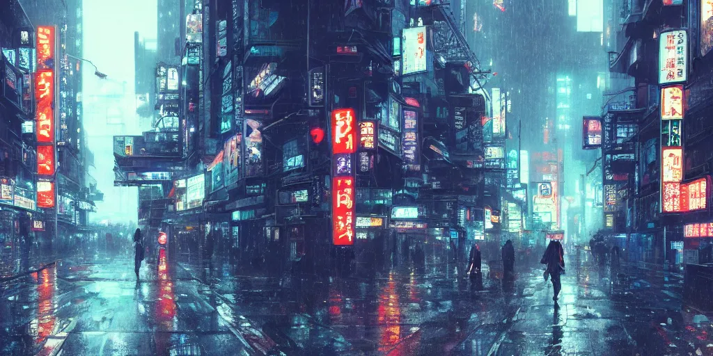 A Hard Rain  Cyberpunk aesthetic, Samurai wallpaper, Cyberpunk art