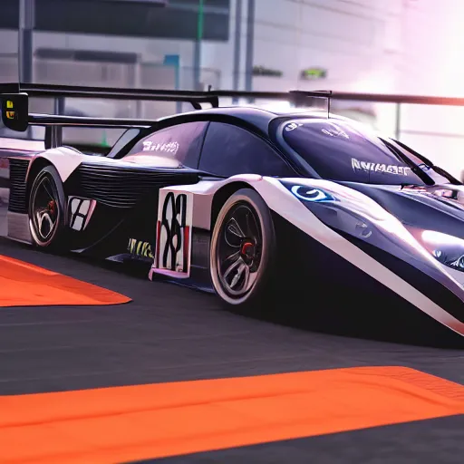 Image similar to cyberpunk quadra GT racecar, with realistic reflections, realistic scene, photorealism, 4k resolution