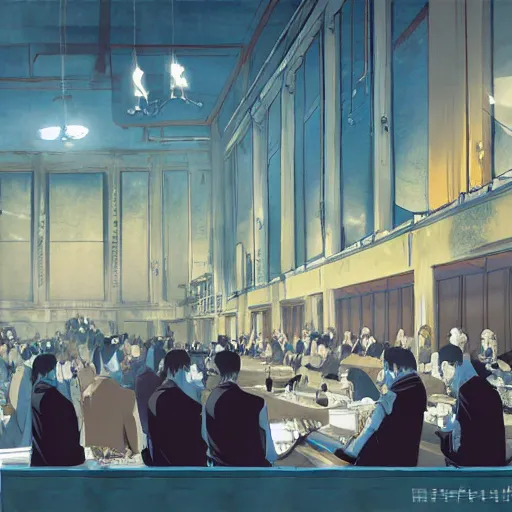 Prompt: The Conferences of the Mafia Ruler, Anime concept art by Makoto Shinkai