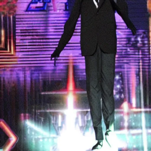 Prompt: Slenderman on the America’s got talent stage