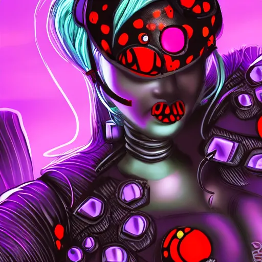 Prompt: cyberpunk lady bug