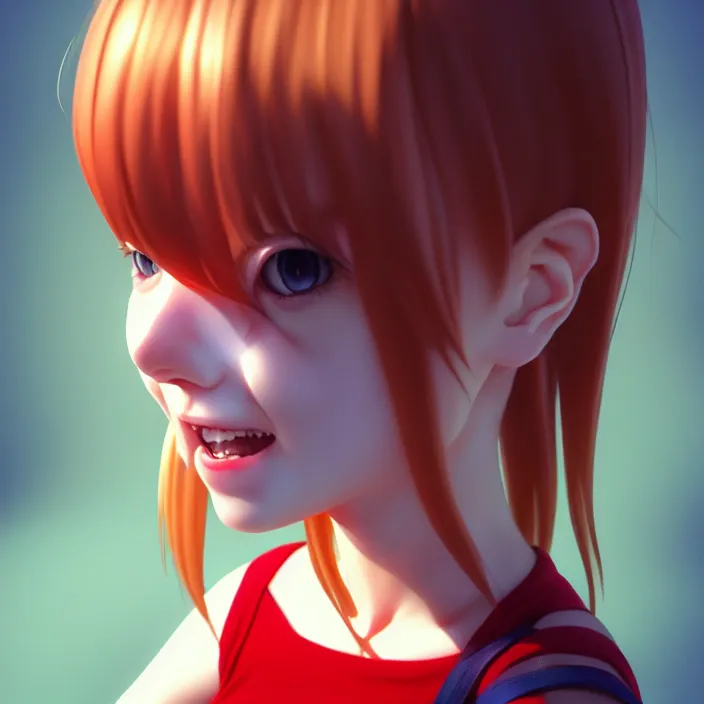 Image similar to portrait of the popular girl giggling, by katsuhiro otomo, yoshitaka amano, nico tanigawa, and artgerm rendered with 3 d effect.