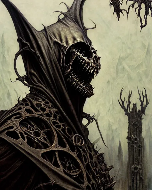 Prompt: closeup of the platonic ideal of niander wallace, scary malignant dieselpunk and god complex dementor wild hunt chtulu nazgul mandelbulb davinci, d & d, fantasy, ego death, detailed, intricate, hyperrealism, intense, scary, decay, art by artgerm and greg rutkowski and alphonse mucha, h. r. giger