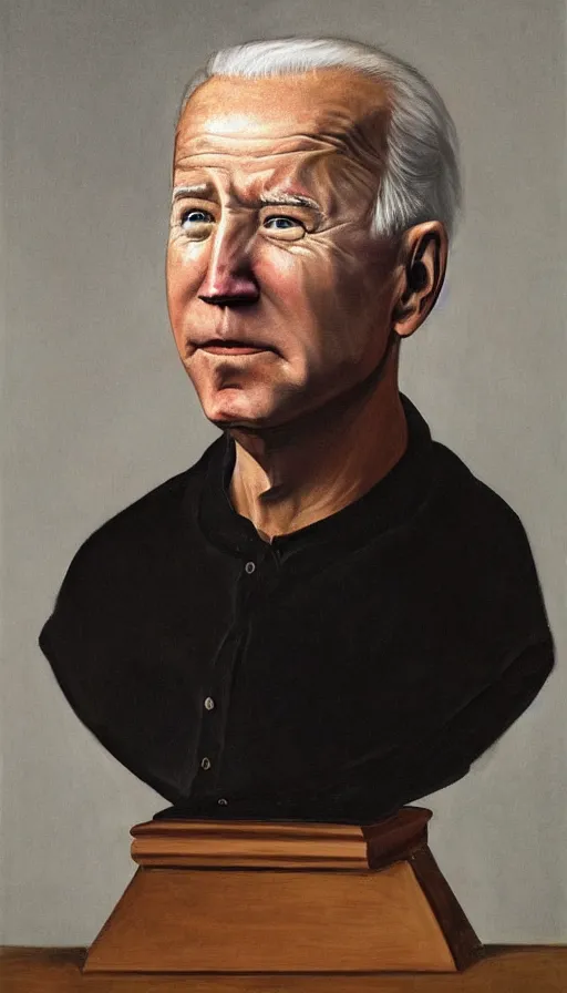 Prompt: hyperrealistic still life painting of Joe Biden by Caravaggio, botanical print