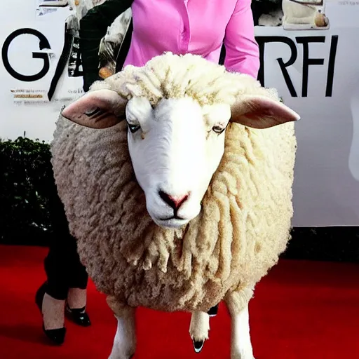 Image similar to meryl streep as a sheep