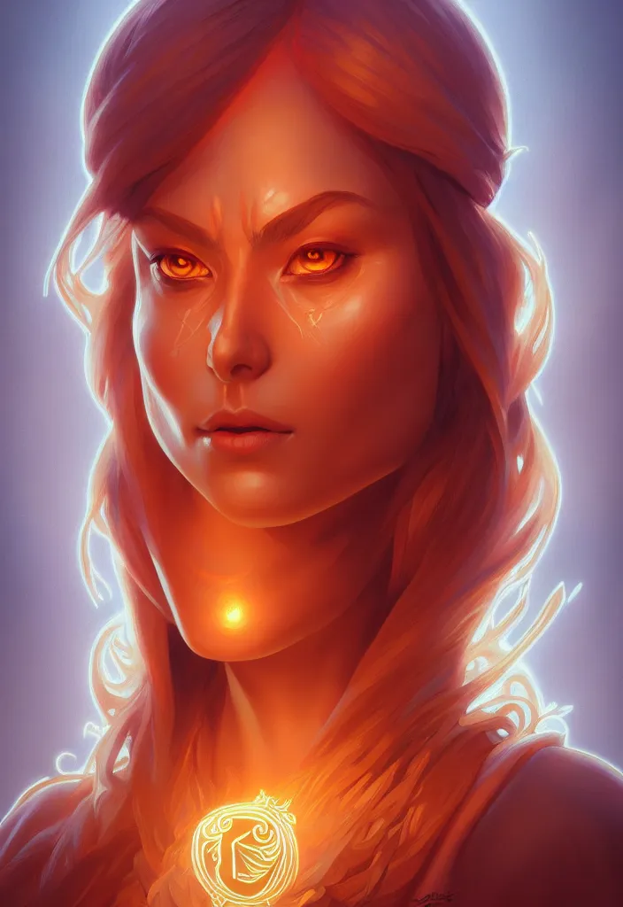 Image similar to symmetry portrait of lina, dota 2, global illumination. intricate, elegant, highly detailed, digital painting, artstation, concept art, smooth, sharp focus, illustration, art by artgerm and greg rutkowski and alphonse mucha