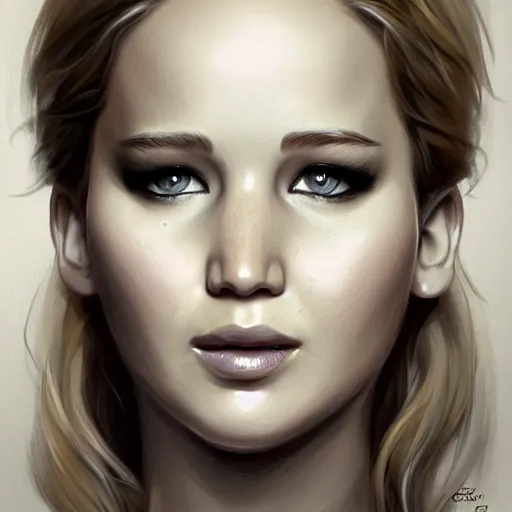 Image similar to portrait of jennifer lawrence by charlie bowater