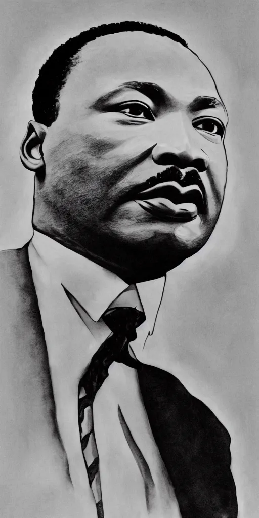 Image similar to Martin Luther king, portrait by David friedric