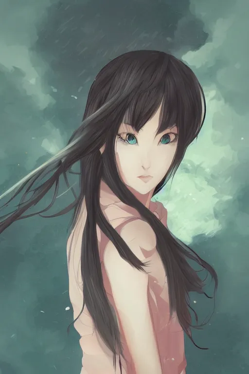 Image similar to a portrait of a girl, very anime, digital art, great use of line work and color, able to capture emotion and movement, fantastic use of light and shadow, flawless composition, dynamically interesting, able to tell a story through the artwork