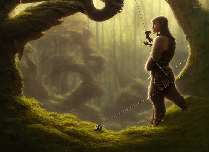 Image similar to a film still portrait of an otter elven archer, finely detailed features, cinematic lighting, perfect art, redwall woodland, forest, intricate, anime, gapmoe grimdark, artstation, trending on pixiv fanbox, painted by brian jacques greg rutkowski, studio ghibli, 4 k
