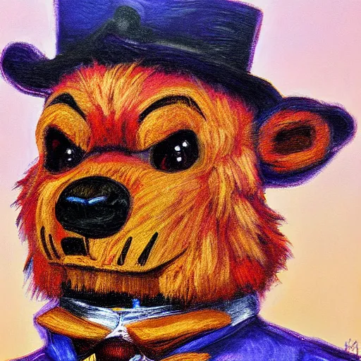 Image similar to Portrait of Freddy Fazbear painted by Monet