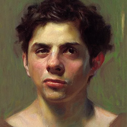 Image similar to Portrait of my cousin vinny, photorealistic, facial details, by Ilya Repin and Asher duran