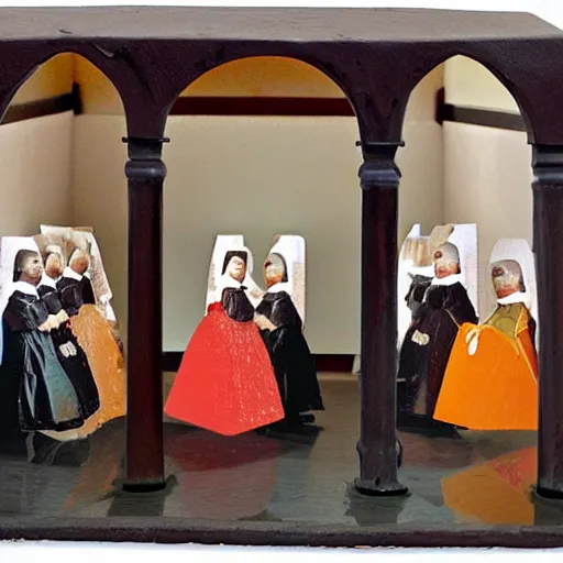 Image similar to Las Meninas by Velazquez made out of gummy candies