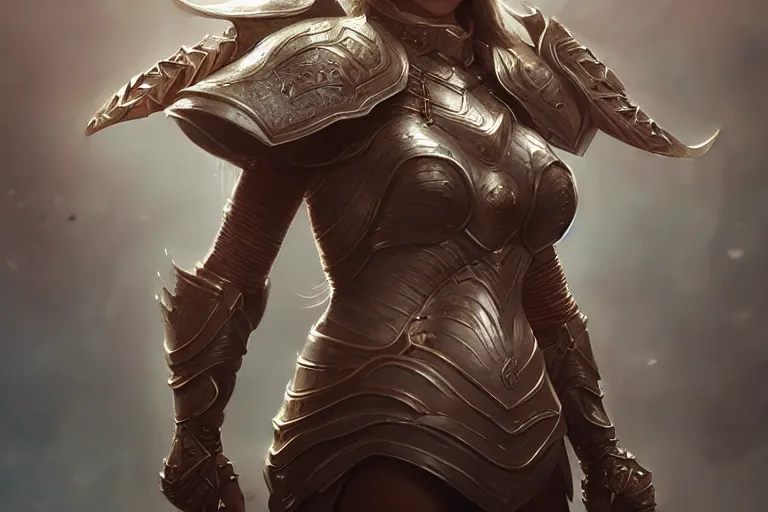 Image similar to Girl Warriorr fantasy, plated armor intricate, elegant, highly detailed, digital painting, artstation, concept art, smooth, sharp focus, illustration, art by Ilja Repin, octane render, RPG_portrait