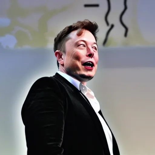 Prompt: side profile of elon musk screaming