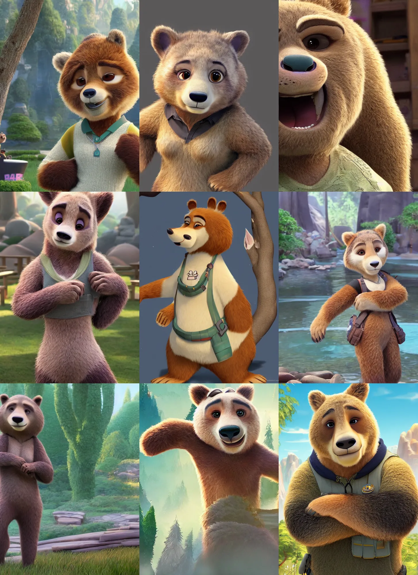 Prompt: a new female bear character, zootopia 2