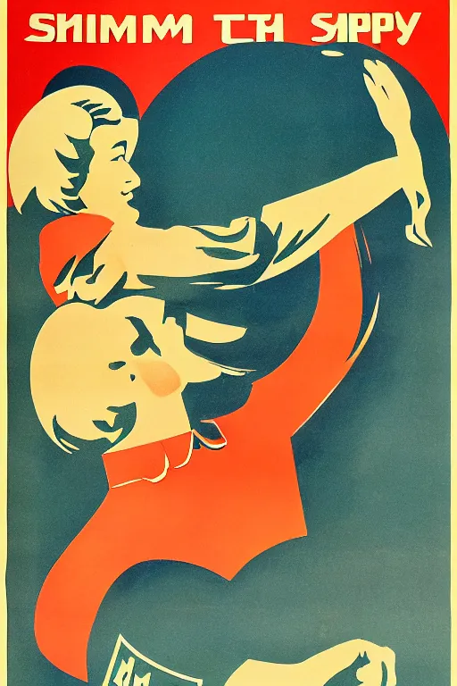Prompt: Soviet Propaganda Poster for shrimp party