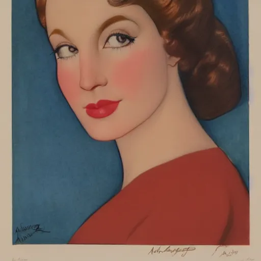 Image similar to a portrait by alberto vargas.