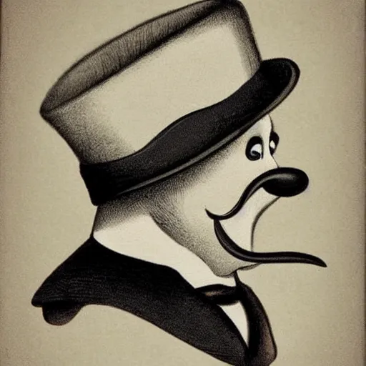 Image similar to gentleman seal with a top hat and monocle, mustache, posh, Victorian, painting