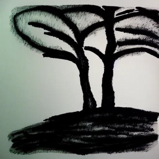 Image similar to zen, trees, ink