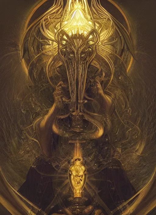 Image similar to album art divine holy glowing symbol spell , physically accurate, moody dynamic lighting, very very intricate, very very elegant, highly detailed, digital painting, artstation, HR GIGER, Hieronymus Bosch, Francis Bacon, concept art, smooth, very beautiful, sharp focus, illustration, art by artgerm and greg rutkowski and alphonse mucha