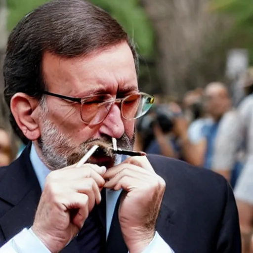 Image similar to Mariano Rajoy smoking weed