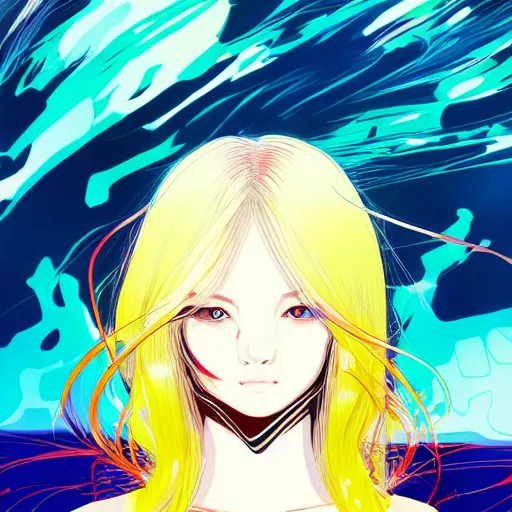 Image similar to a portrait of blonde girl by hiroyuki takahashi, detailed, 4 k