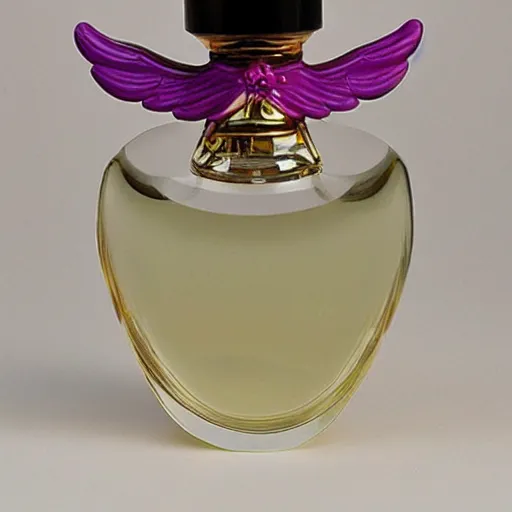 Image similar to wing shaped perfume bottle.