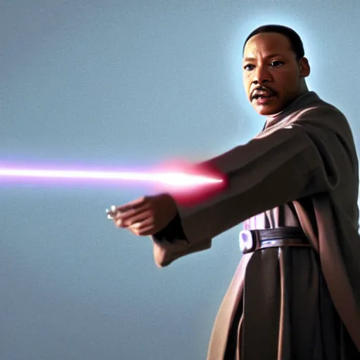 Image similar to martin luther king as mace windu in star wars, 8k resolution, full HD, cinematic lighting, award winning, anatomically correct