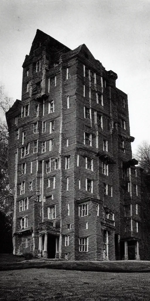 Prompt: Hill House, not sane, stood by itself against its hills, holding darkness within; it had stood so for eighty years and might stand for eighty more. Within, walls continued upright, bricks met neatly, floors were firm, and doors were sensibly shut; silence lay steadily against the wood and stone of Hill House, and whatever walked there, walked alone