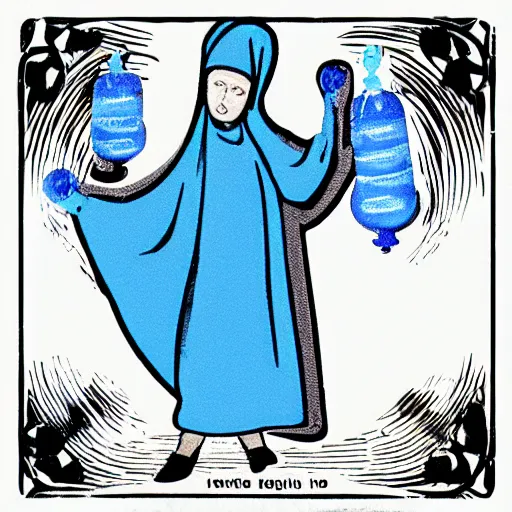 Prompt: blue nun, clutch yo - yo, trans rights