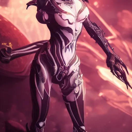 Image similar to highly detailed exquisite stunning fanart, of a beautiful female warframe, elegant pose, epic cinematic shot, DeviantArt, high quality artstation, HD octane render