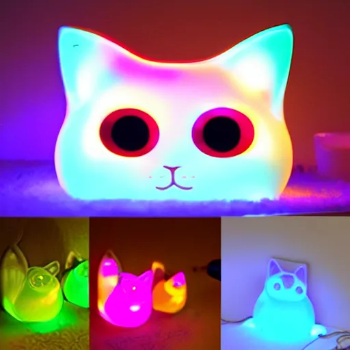 Prompt: glowing led cat