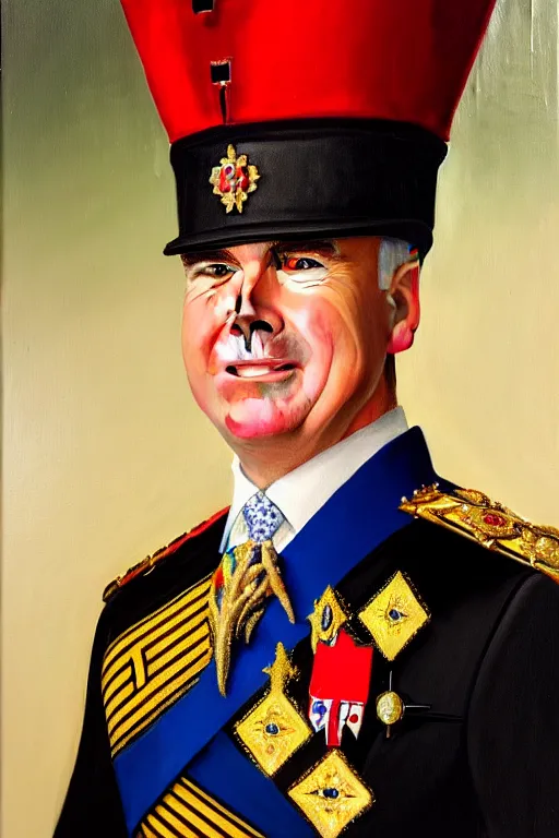 Image similar to huw edwards, portrait, royal regalia, historical, oil painting, photorealistic