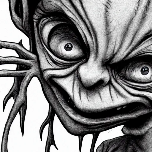 Image similar to Tim Burton style Gollum