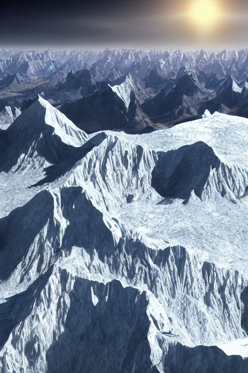 Image similar to The end of all existence in the universe, viewed from mount everest, digital artwork, 4k